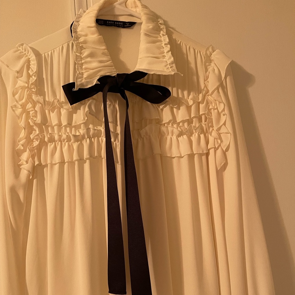Zara bow tie blouse